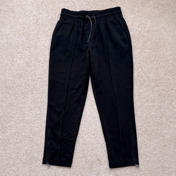 Cinq a Sept Adalie High Rise Drawstring Waist Zipped Cuffs Black Pants Medium - Picture 4 of 11